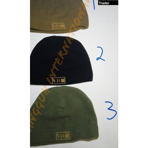 Topi Kupluk 5.11 Import; Tutup Kepala Kerpus Gunung Hangat 511 Boonie - Hitam