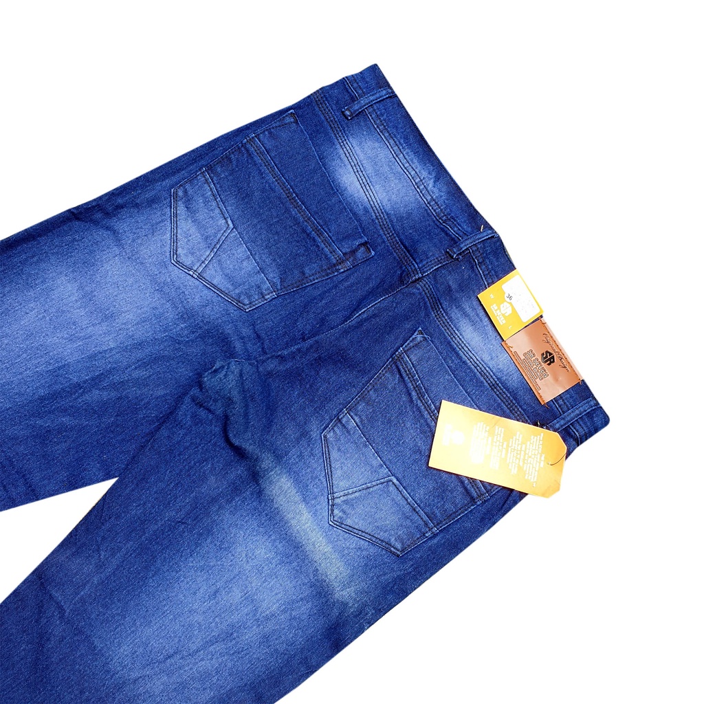 SR SEVEN JEANS PANJANG PRIA ORIGINAL PENSIL STREACH TERBARU BIRU PREMIUM JINS