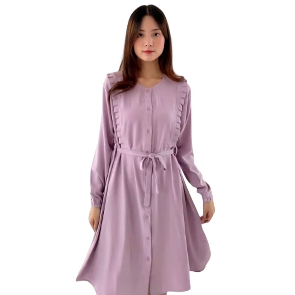 Midi Dress Wanita Shakila Mayra, Atasan Tunik NHM