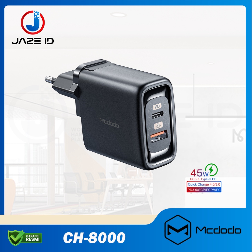 MCDODO CH-8000 Charger USB PD Type C Fast Charge 45W QC 4.0 Lightning