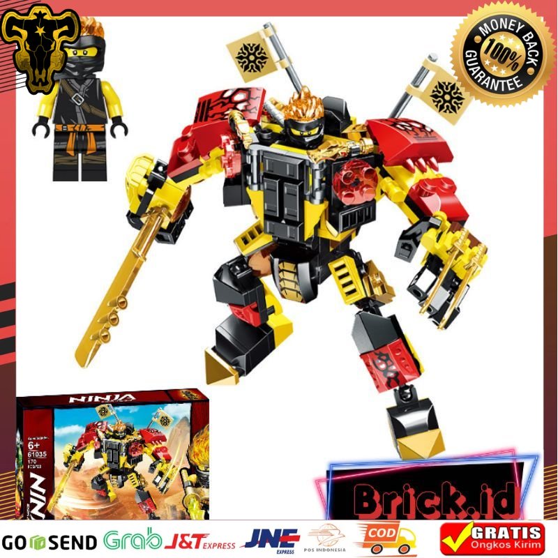 Mainan anak Balok susun Ninjago rambut api Brick figure robot Ninjago Besar kai jay Lloyd Cole