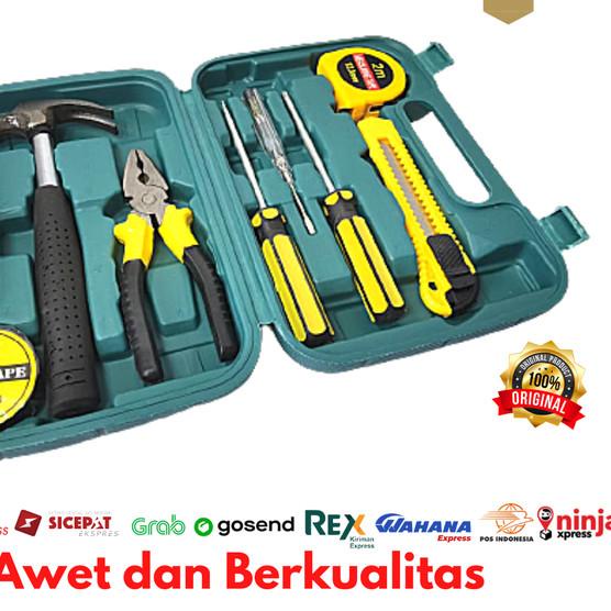 Toolkit Set Perkakas Tukang Alat Tukang 9in1 Tool Set Alat Pertukangan