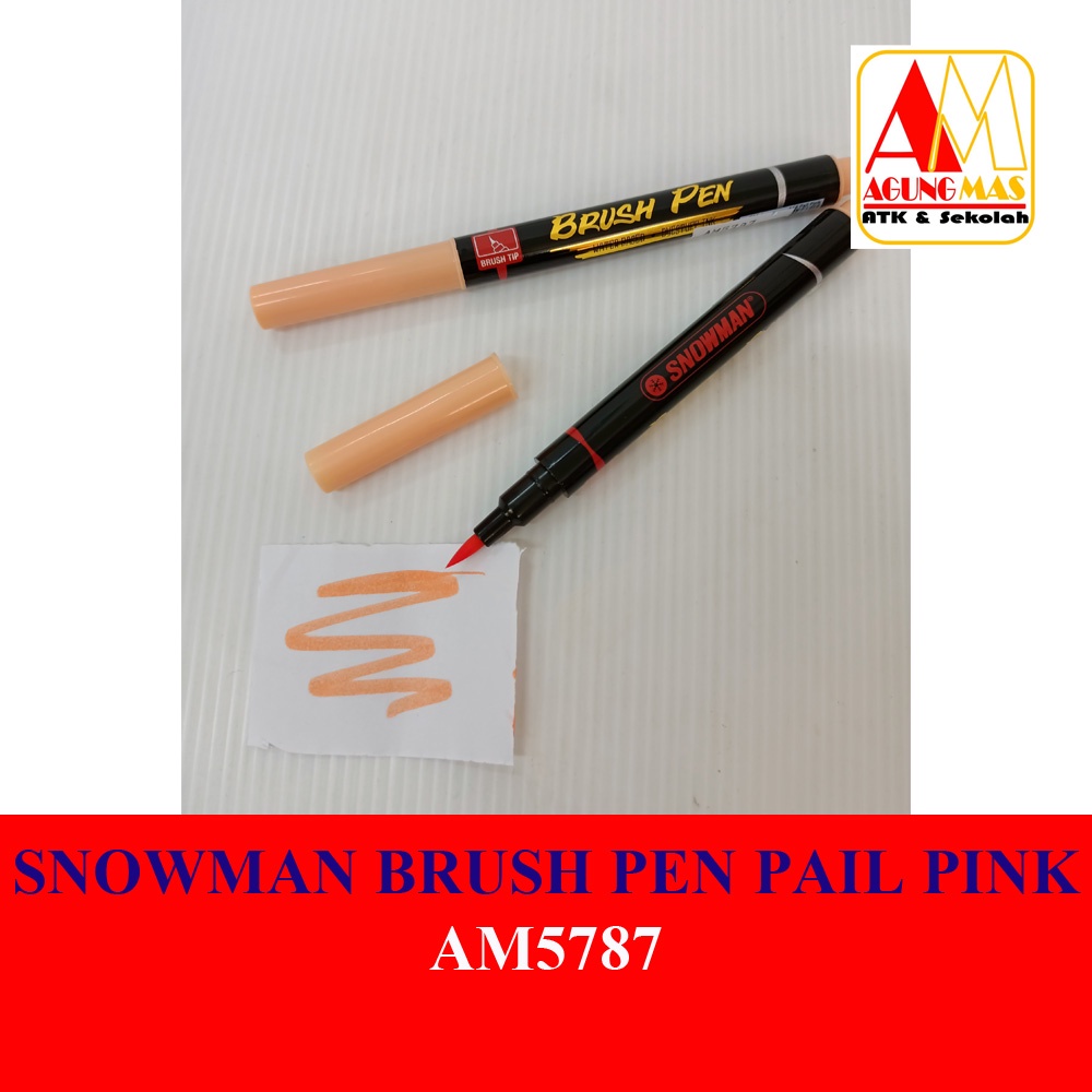 

SNOWMAN BRUSH PEN PAIL PINK