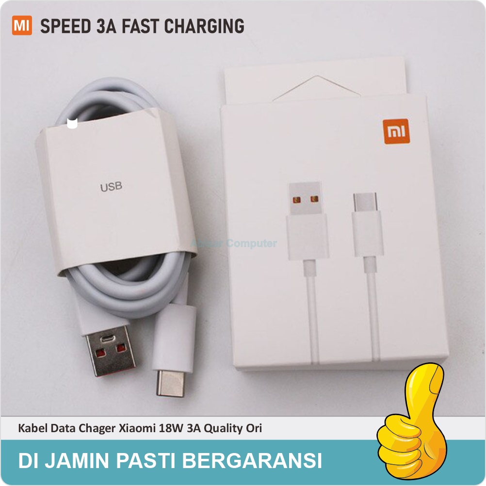 (18W) Kabel Cas Xiaomi Type C Fast Charging 3A Hight Speed Quality Original