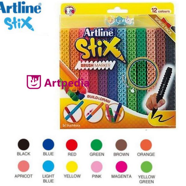 

Artline Stix Brush Marker Set 12