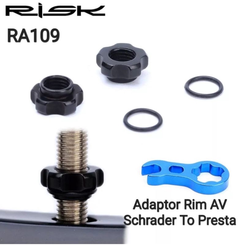 Risk Adaptor Lubang Rim Pentil Besar Ke Kecil Conversion Schrader Valve To French Valve Presta