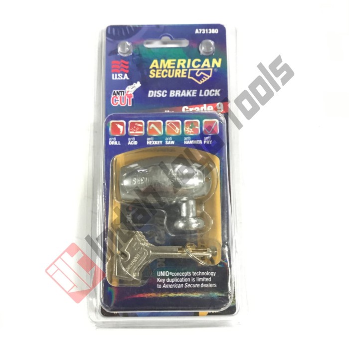 AMERICAN SECURE Kunci Cakram Motor Gembok Cakram Anti Maling Piringan