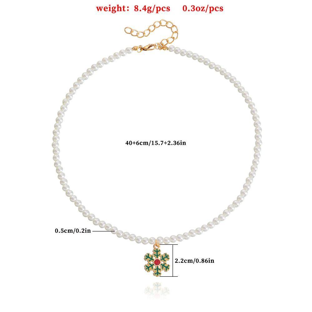 Mxbeauty Kalung Natal Hadiah Fashion Mutiara Imitasi Manis Pohon Natal Christmas Masa Kini Bell Alloy Wanita Perhiasan Aksesoris