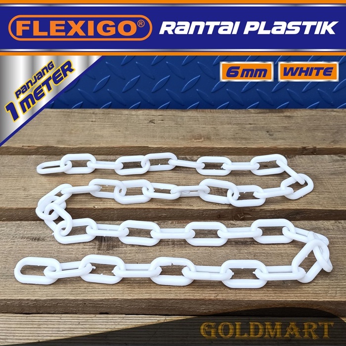 Rantai Plastik Traffic Cone Plastic Chain 6 mm ( 1 meter ) Putih