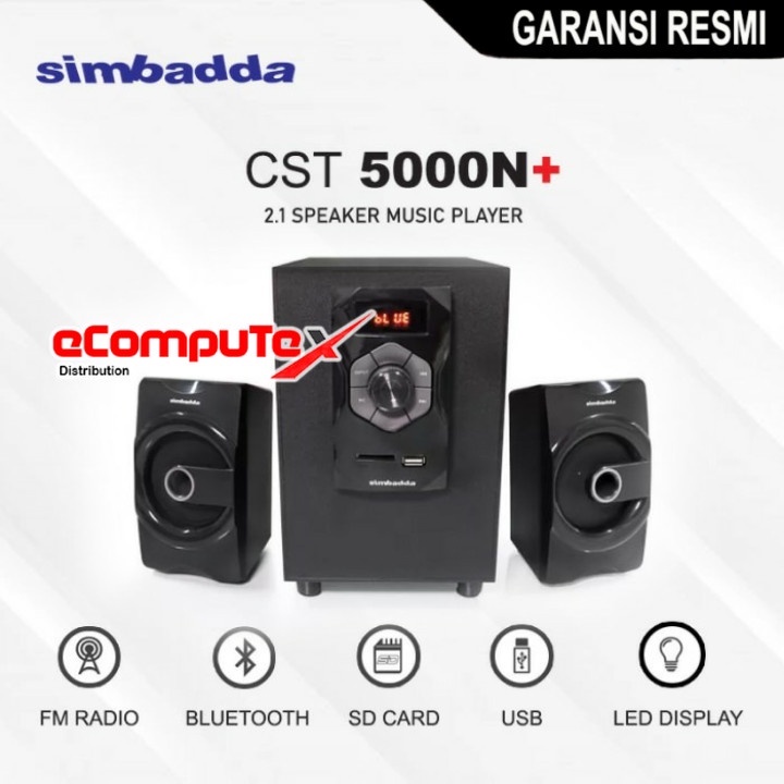 SPEAKER 2.1 MULTIMEDIA SIMBADDA CST 5000N+ PLUS MUSIC PLAYER SUBWOOFER