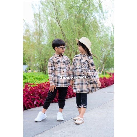 BAJU KEMEJA COUPLE ANAK CEWE COWO 1-12TH