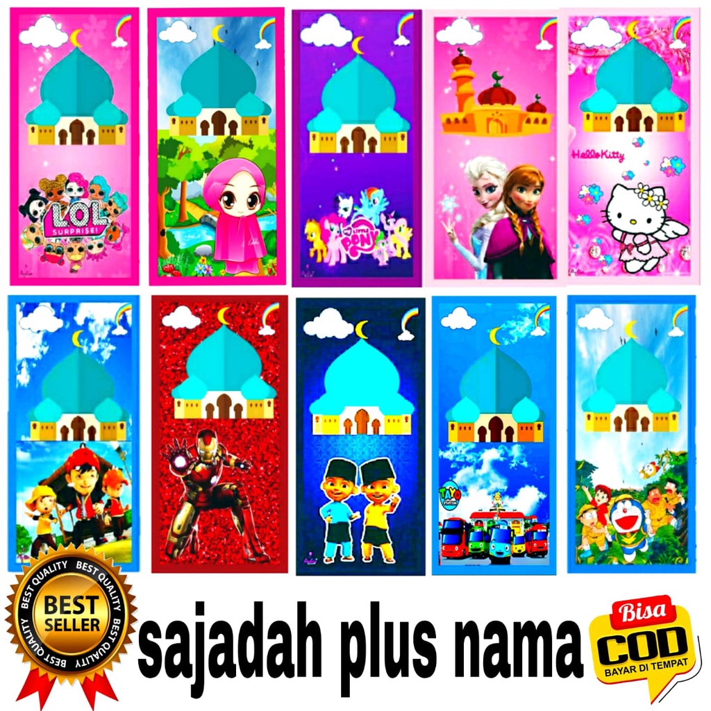 SAJADAH KARAKTER ANAK-ANAK//SAJADAH KARAKTER CUSTOM NAMA//SAJADAH KARAKTER PLUS NAMA//SAJADAH KARAKT