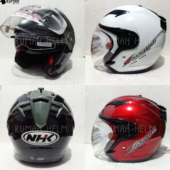 Helm NHK Gladiator Double Visor Solid Polos