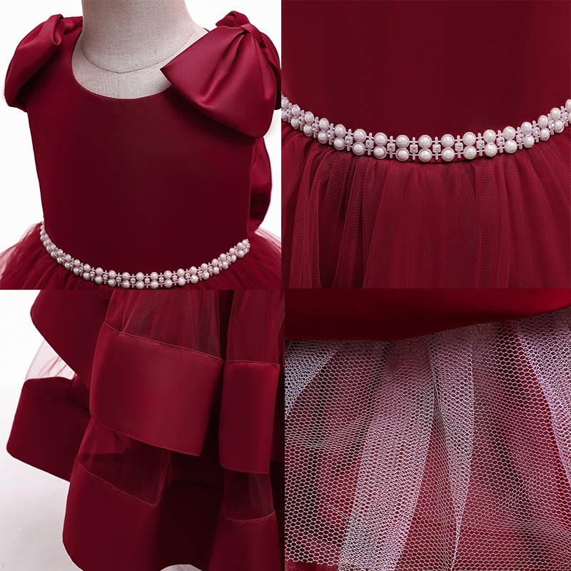 3-10 tahun anak perempuan tutu tutu gaun Big Bow Bow Wedding New Year Dress Gaun Ball Gown