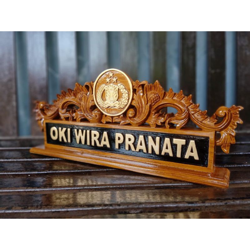 PAPAN NAMA / PAPAN NAMA MEJA / PAPAN NAMA POLISI / PAPAN NAMA MEJA KANTOR / KAYU JATI