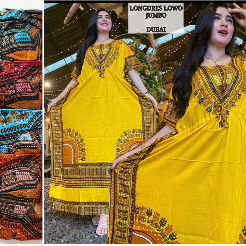 Daster Panjang Jumbo Kelelawar Wanita Kekinian Bahan Rayon Longdress Lowo LD 120