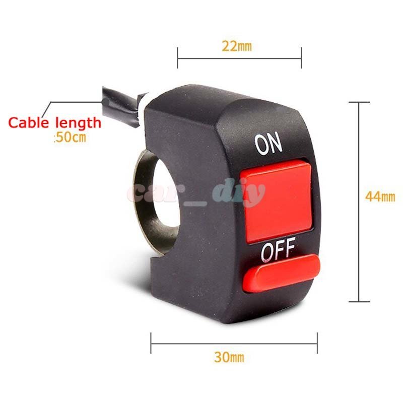 Saklar ON / Off Lampu Depan LED 2 / 3-kabel 50cm Untuk Motor