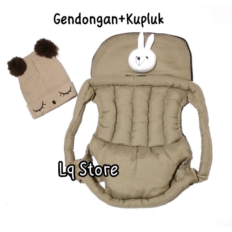 Paket Hemat Gendongan duduk + Topi Bayi// Gendongan Duduk + Kupluk Bayi