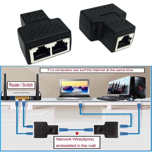 Barel / Konektor Lan Rj45 8pin Cat6 Cabang