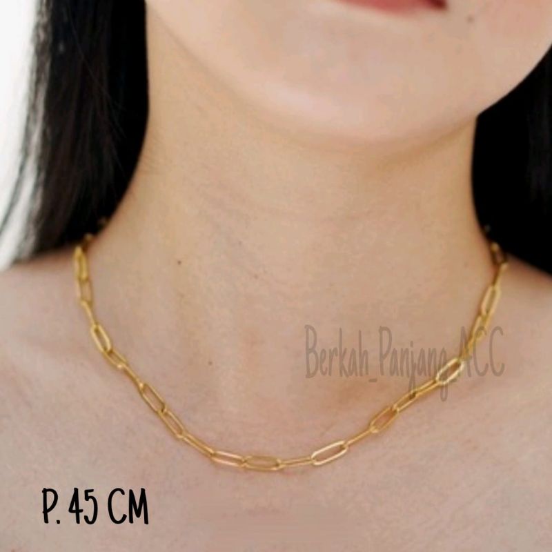 KALUNG TITANIUM PAPERLINA TERBARU perhiasan super berkelas fashion korea anti karat dan anti luntur