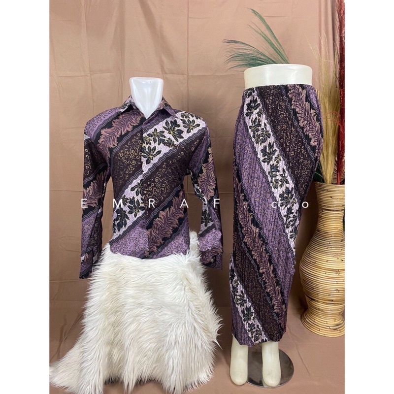 Batik couple / baju batik couple / batik set / batik lengan panjang / rok set