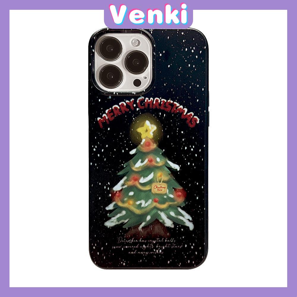 Case iPhone 14 Pro Max TPU Soft Case Christmas Tree and Star Glossy Black Candy Case Camera Protection Shockproof For iPhone 14 13 12 11 Plus Pro Max 7 Plus X XR