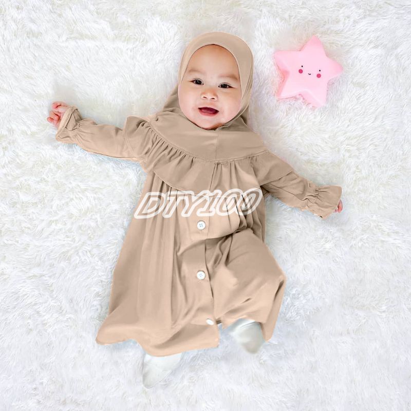 Gamis bayi perempuan newborn BiLqiS 0-6 bulan 6-12 bulan 12-18 bulan