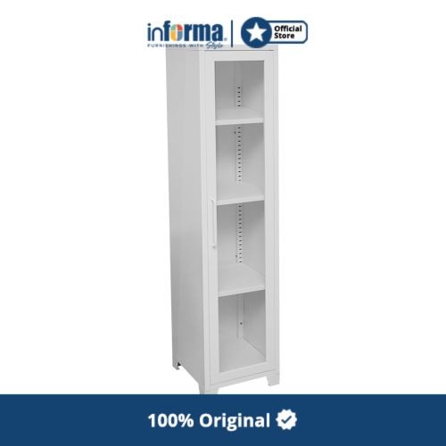 

Filling Cabinet Informa - Lemari Kaca - Orla Single Glass Door Cabinet White