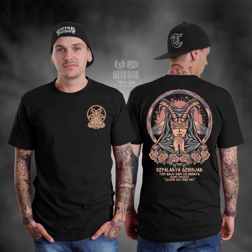 KAOS SATANIC KERUDUNG VOLT BAJU DISTRO KAOS PAKAIAN PRIA