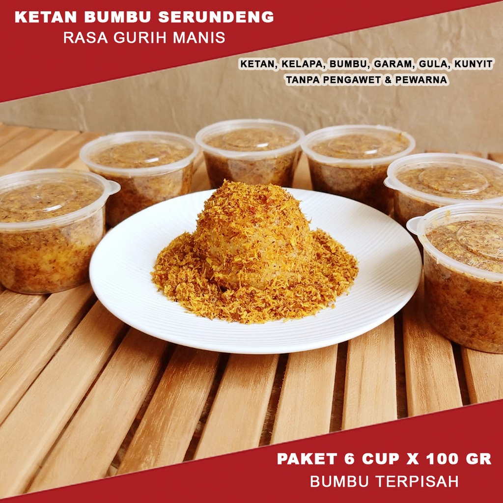 

Ketan bumbu serundeng paket 6 cup