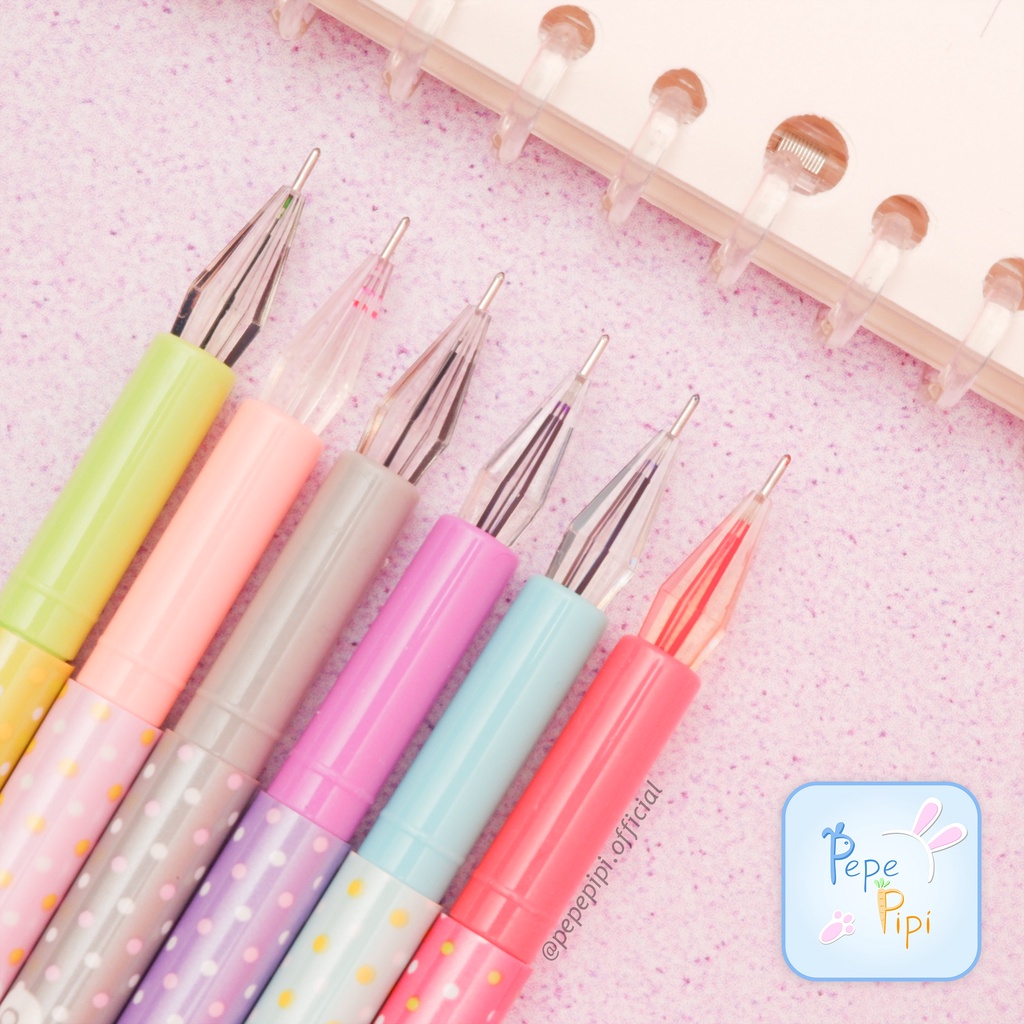 Pena Gel Itmeno BL-112 Color Crystal Polkadot Pen Bolpen Pulpen Bolpoin polka dots