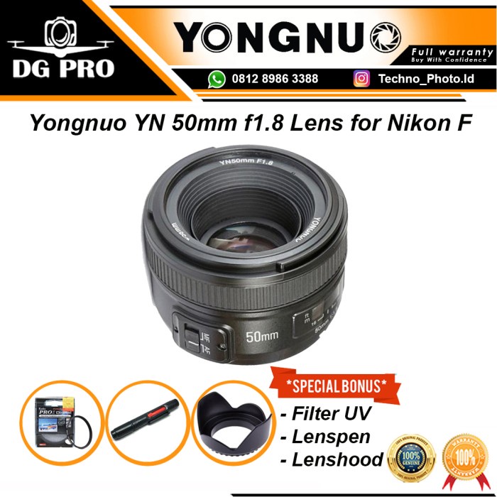 Yongnuo YN50mm F18 Nikon - Lensa Fix Nikon Yongnuo YN 50mm