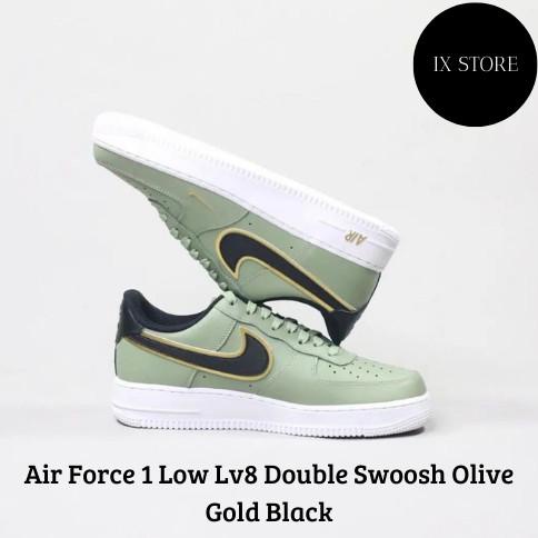 Nike air force 1 07 lv8 double swoosh oil green original