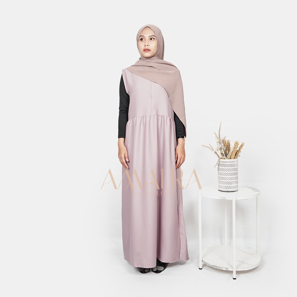 AMAURA FASHION Dalaman Dress Tanpa Lengan | Iner Dress Busui | Daleman Gamis Tanpa Lengan | Baju Sin