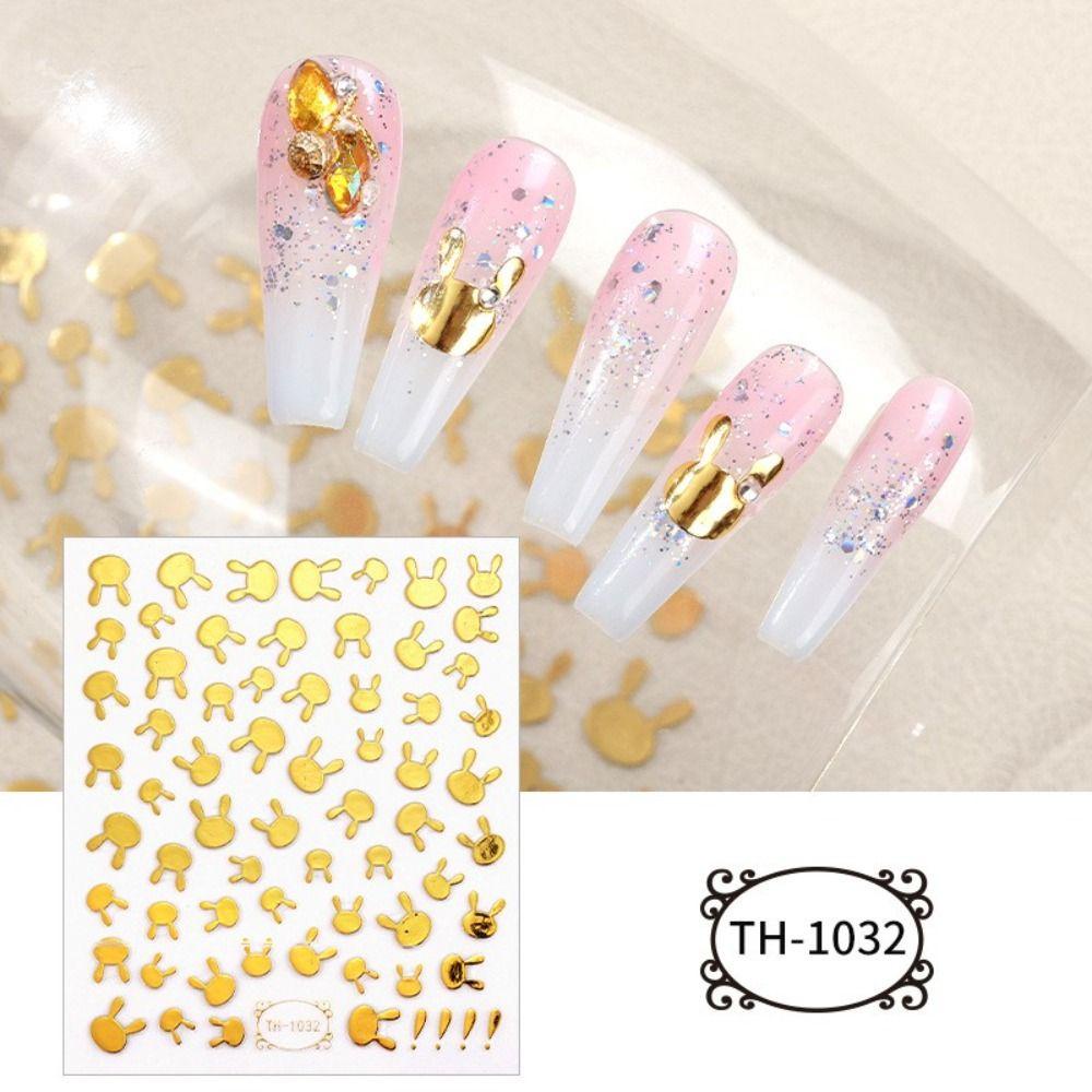 Mxbeauty Stamping Emas Nail Art Stiker DIY Gadis Cinta Hati Bentuk Garis Salon Kuku Slider Manicuring Foils