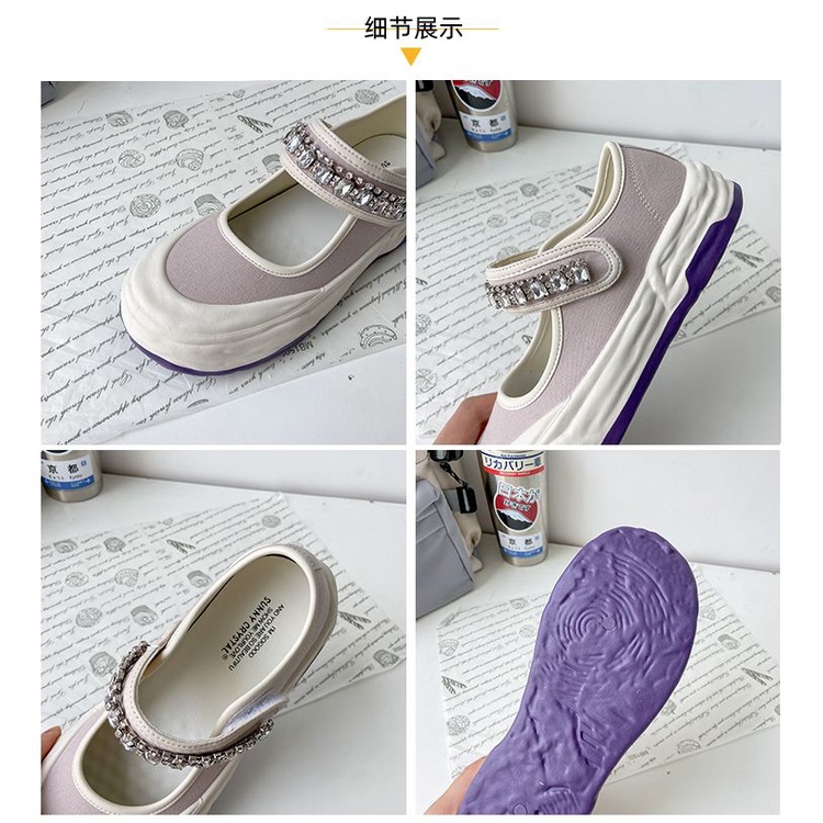 [GROSIR][COD] SEVEN_DAY SEPATU MANIK-MANIK SLIP ON FASHION WANITA FQ-337 UNGU