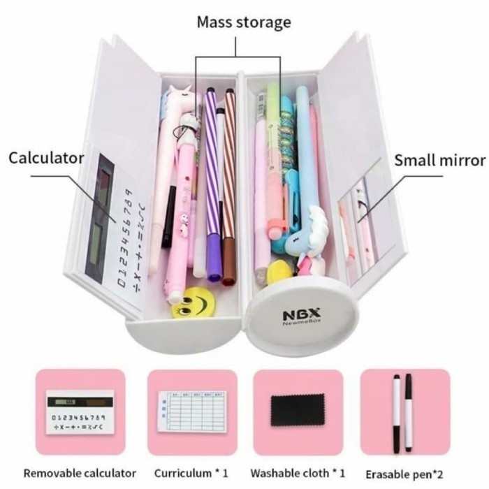 barokah gamis kotak pensil holder calculator magnetic mirror kaca cermin anak kids