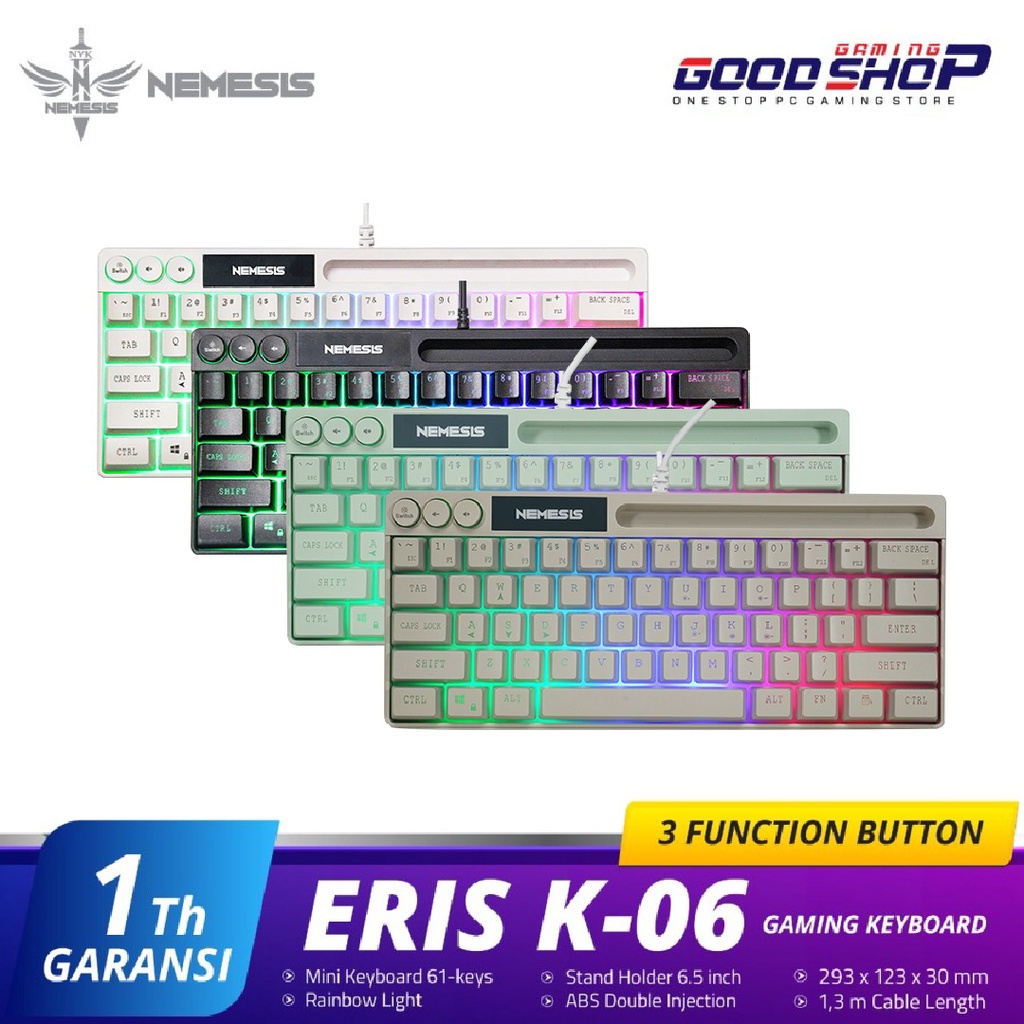 NYK Nemesis ERIS K-06 mini RGB Stand Holder Membrane - Gaming Keyboard