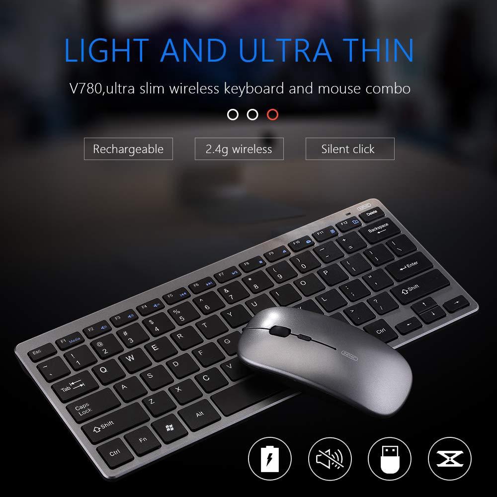 Rechargeable Wireless Keyboard and Mouse Set Mute Stylish Ultra-thin Office Portable Keyboard Bluetooth