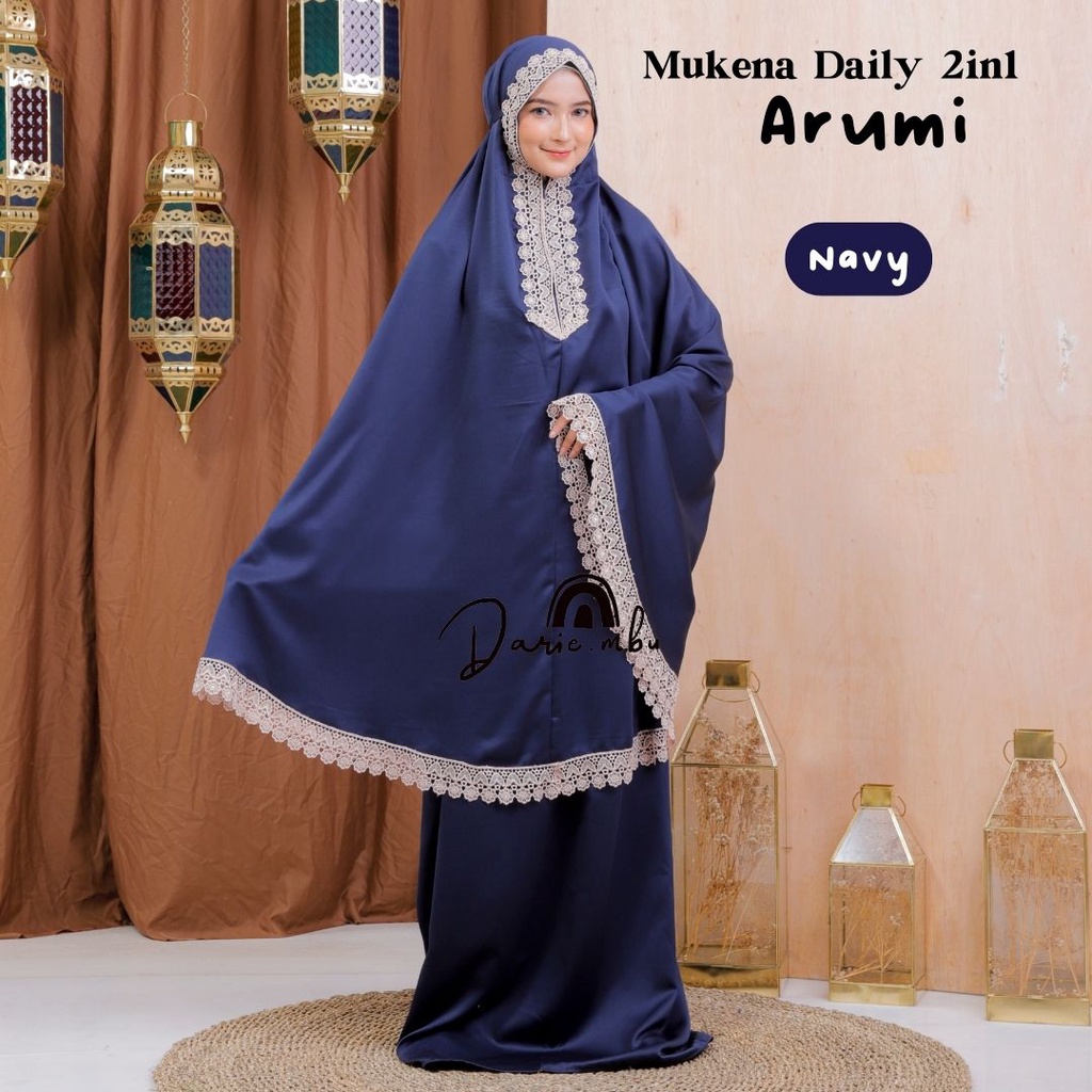 Mukena Dewasa 2in1 Sutra Velvet  Arumi Series dengan Renda Mewah dan Tas cantik