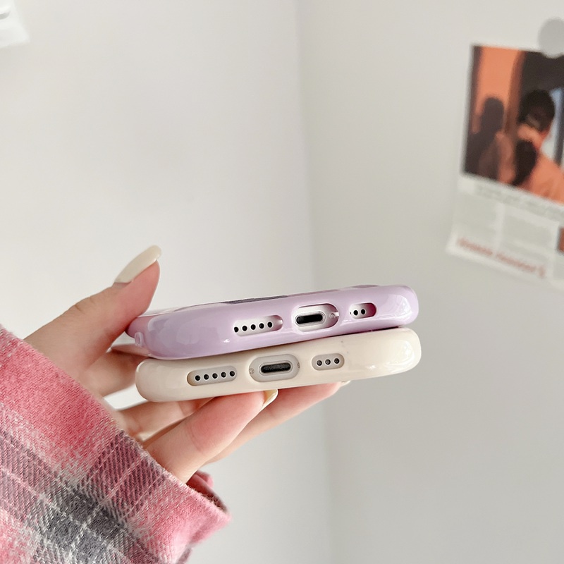 Leather Case HP IPhone 11 12 13 14 Pro Max 14 Plus iPhone XR XS Max Anti falling Casing iPHONE 13 Pink Purple Love Heart Cover Girl Women Pretty Ins