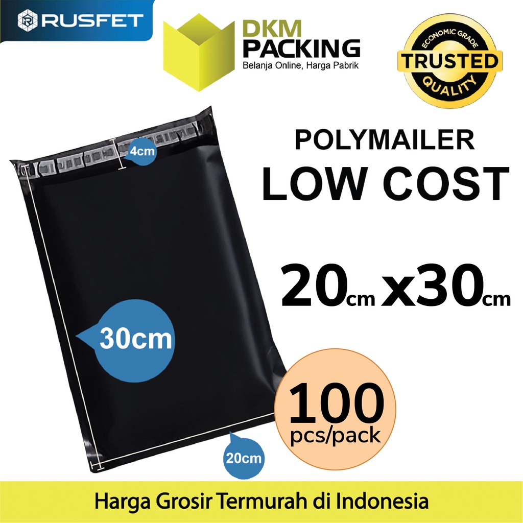 

Plastik Polymailer PACK LOW COST Amplop Polimailer HITAM 20x30 RUSFET