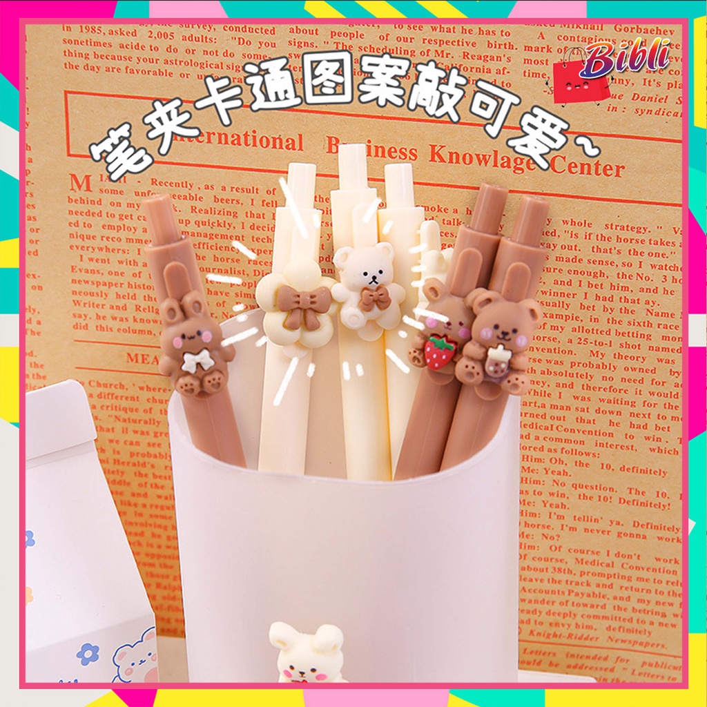

♛ ♛Pulpen Karakter Beruang Pena Sekolah Lucu Pen Korea