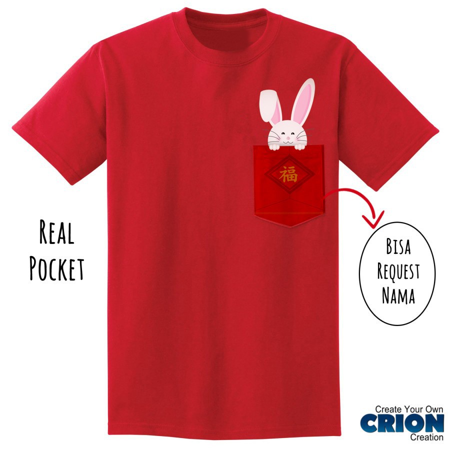 Kaos Imlek 2023 Tahun Kelinci Cute Rabbit dengan kantong asli by crion