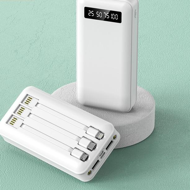 PowerBank 20000 mah Power Bank Murah Mini Dual USB LED BASIKE Fast - Putih 20000mah