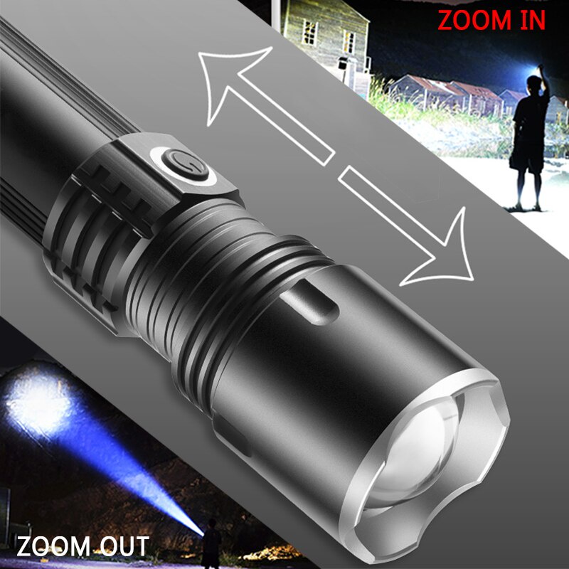 Senter Led Tactical Superterang Usb Anti Air Lampu Senter Led Superterang P50 Flashlight