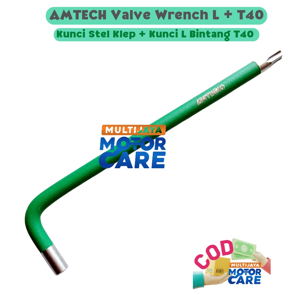 AMTECH Kunci Setelan Stel Klep Panjang + T40 Kunci Stel Klep Motor Valve Wrench L