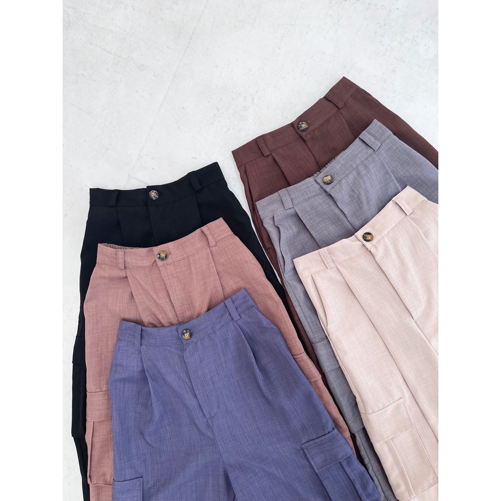 POTTIE - Kenza Baggy Pants - High Waist Baggy Pants - Celana Kulot Cargo