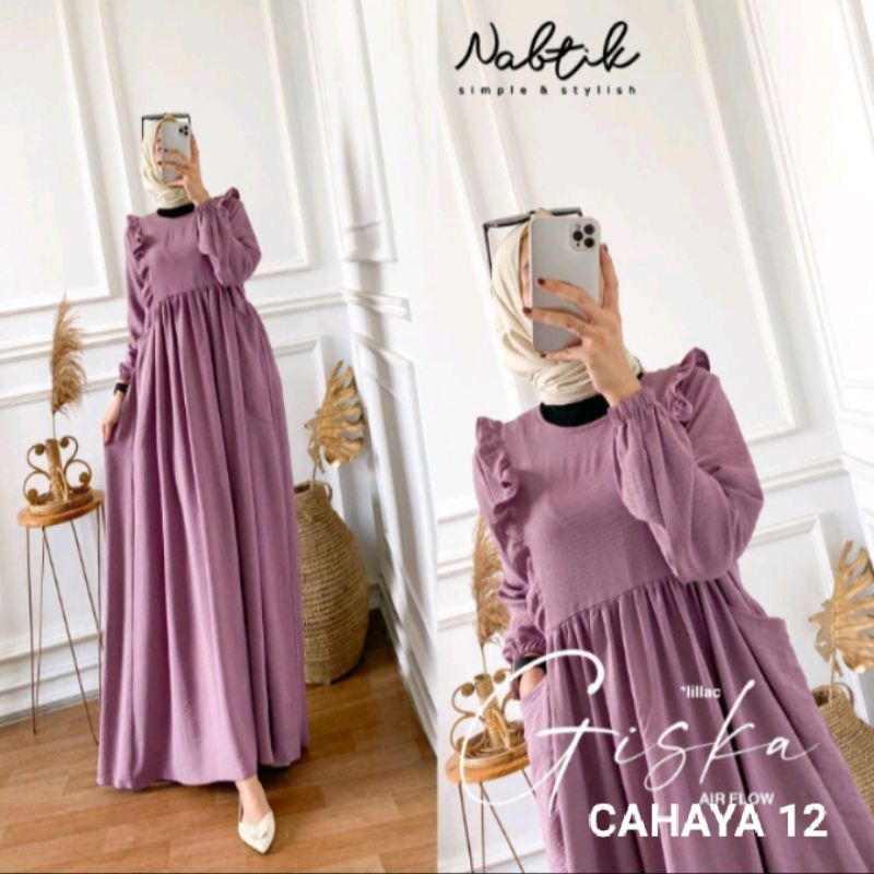 GAMIS CRINGKEL AIRFLOW GISKA DRESS MAXY WANITA