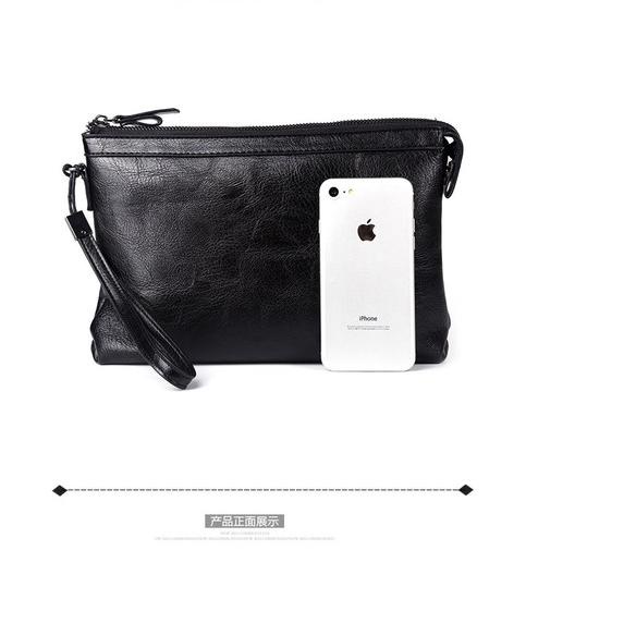 Pennay Clutch Bag Kyojin Pria Tas Tangan Kulit Import Handbag V7727 - Hitam